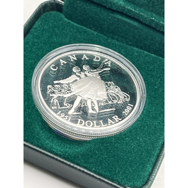 2001 National Ballet Proof Silver Dollar Coin 92.5% Silver at 25.175g