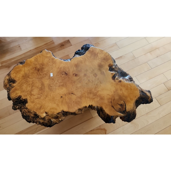 Natural Wood Table w/ Varnished Finish  34 W, 19 D, 18 T 
