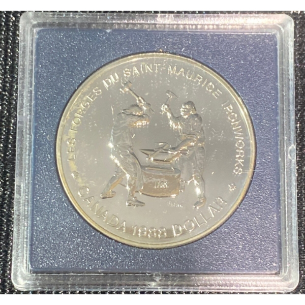 250th Anniversary of the Saint-Maurice Iron-Works 50% Silver Dollar 23.33 Grams