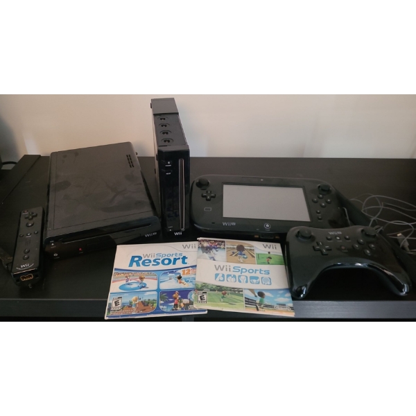 Wii Bundle w/ Controllers, Games: Sports and Sports Resort and Wii U Console and Game Pad