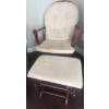 Image 1 : Upholstered Vintage Oak Glider w/ Ottoman 