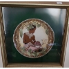 Image 1 : Shadowbox w/ Plate of Child and Lamb 13 X 13