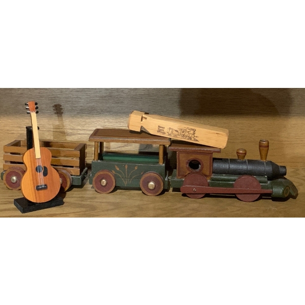 Collectable Hand Carved Model Train w/ Train Whistle 16L