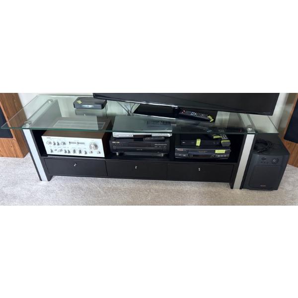 Large Glass TV Stand, Stand ONLY Contents NOT Included (71L, 23D, 19.5T)