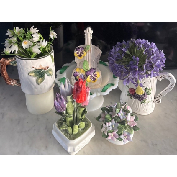 Porcelain Flowers - Royal Adderley & More 11"Tall