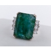 Image 2 :  Silver Emerald gemstone Ring  6 ct Certified ($19,625 Appraisal)