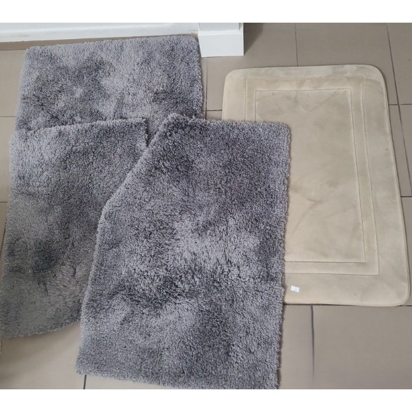 Collection of Bathmats Including: Lighter Grey Memory Foam Mat 20 X 30 