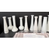 Image 3 : While Milk Glass Vases w/ Thick Glass Clear Vase (11T) and Princess House Cookware 