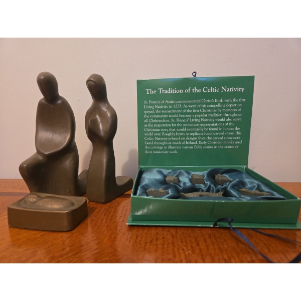 Celtic Nativity By Roman Ink w/ Nativity Set By Forde Crafts Ltd (Made in Ireland)