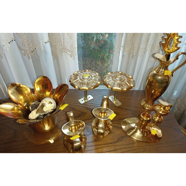 Lovely Decorative Pieces Including Vases, China, Gold Plated Vase, Costume Jewelry 