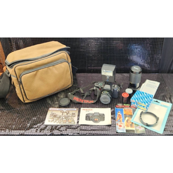 Pentax P3 Camera Kit With Lenses, Flash, Filters, and Accessories