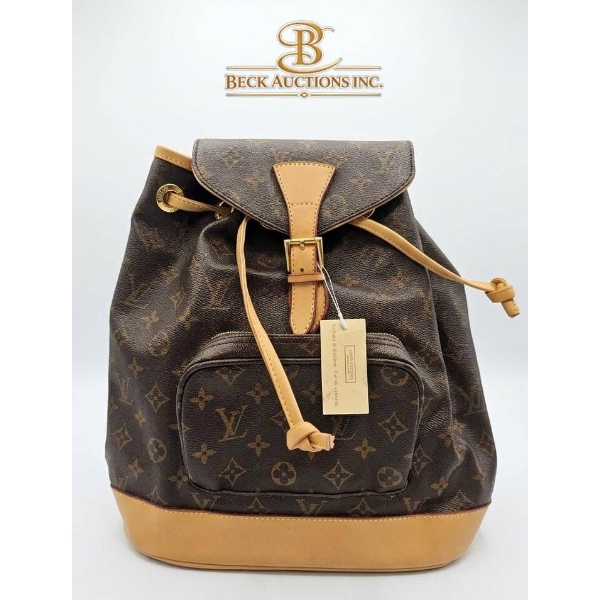 Louis Vuitton Monogram Canvas Backpack with Leather Accents