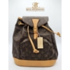 Image 1 : Louis Vuitton Monogram Canvas Backpack with Leather Accents