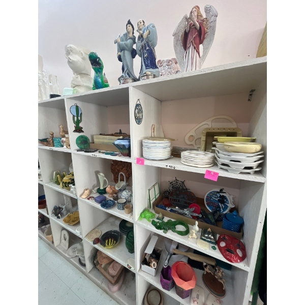  ceramic greenware all contents on shelf