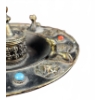 Image 6 : Tibetan Bronze Stupa Shrine and Incense Holder Set with Inlaid Stones