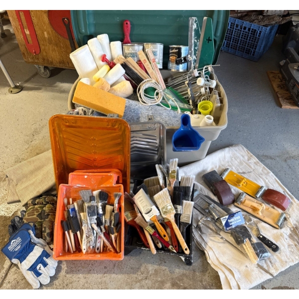 Massive Painting & Coatings Collection - Brushes For Every Need Trays Rollers Pole Sanders & More