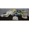 Image 1 : Garden Fairy + Irridescent Seashell Planter, House Coat Hook, Blue Swan + Antique Jug