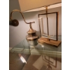 Image 2 : Two Statement Piece Table Lamps  - Brass Goose Neck & Rectangular Shade Hollow Contents 18T