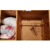 Image 3 : Wood Clothing & Storage Cabinet 46 w, 25 d, 76 h.  Incl Quilts, Blankets, Pillows & Sheets