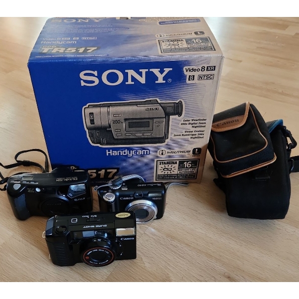 Sony Model CCD-TR517 Camcorder, Digital Cameras: Canon Sureshot and Powershot, Fuji 