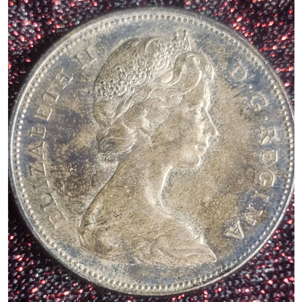Canadian one-dollar coin, "Voyageur" dollar, minted with 80% silver.