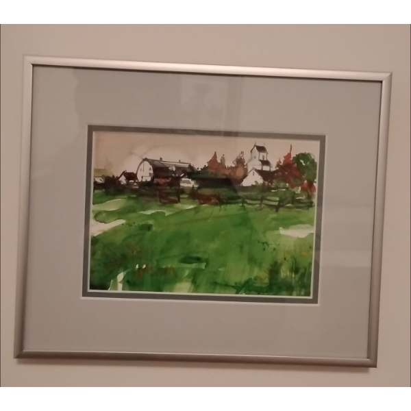 Country Watercolor, Illegible Signature - 11x9