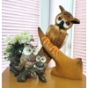 Image 1 : A Gang Of Perched Hooters 16T w/ Faux House Plant 