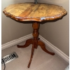 Image 3 : Gorgeous Handmade Oak Pedestal Table 19x22 w/ Giant Decorative Leaf Ornament 35'Tall