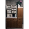 Image 1 : Two-Piece Wooden Kitchen Cabinet with Shelving and Storage