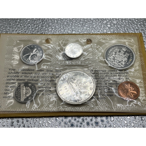 1965 Canadian Uncirculated Coin Set 43g 80% Silver