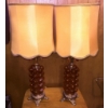 Image 5 : Mid-Century Modern Amber Glass Bubble Lamps With Original Shades