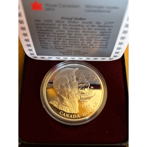1995 $1 The Hudson's Bay Company, 325th Anniversary - Sterling Silver Dollar Proof