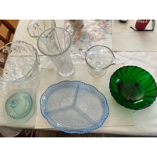 Indiana Glass Co. Recollection teal covered butter or cheese dish, featuring the decorative Madrid 
