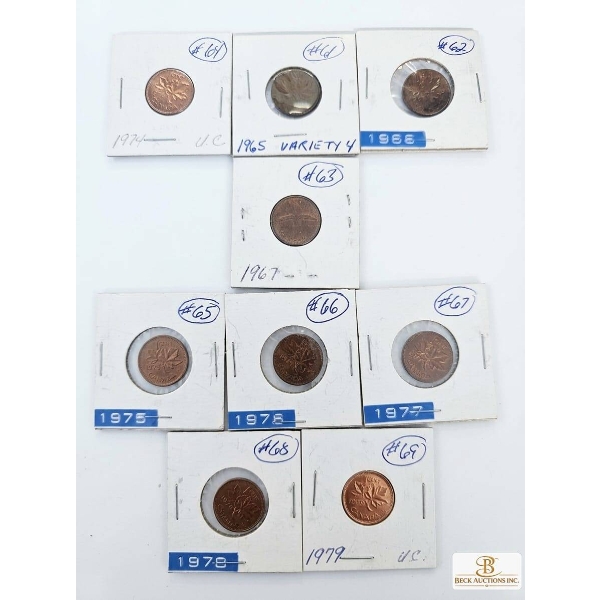 Canadian Cents Collection 1965 to 1979