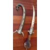 Image 4 : Rare Antique Moroccan Touareg Metal Dagger w/ Intricately Detailed Case - 15" Long