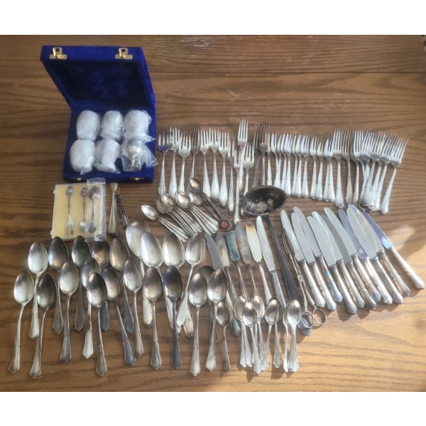 Silver Plated (90) Collection of Utensils 