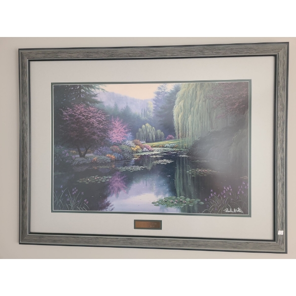 "Spring Reflections" Print by Charles White Framed Under Glass 33 X 24