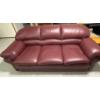 Image 1 : Campio Furniture, Made in Canada, Leather Burgundy 3 Seater Couch in Great Condition - 78W, 34D, 33T