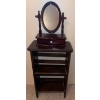 Image 1 : Vintage Victorian-Style Wooden Jewelry Box w/A Swivel Mirror-Dressing Table