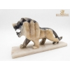 Image 2 : Hand-Carved Lion Sculpture Crafted From Natural Onyx And Marble Stone 12.5''INCHES WIDTH 