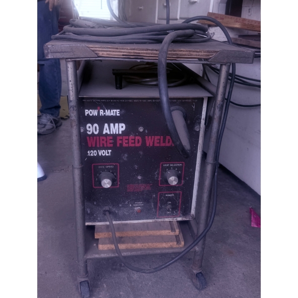 Pow R-Mate 90 Amp Wire Feed Welder with Cart and Accessories