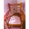 Image 5 : Vilas Maple Wood-Framed Glider Rocker and Ottoman with Blue Upholstery