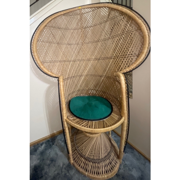 Peacock Chair Wicker Mid Century 55T
