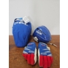Image 3 : ITech Blue Hockey Helmet, Carrying Bag, and Sher-Wood 4015 Gloves Set