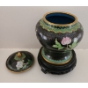 Image 3 : Vintage Oriental Urn w/ Lid & Stand (8T) Plus Lovely Hand Decorated Dish By Takahashi San Fran. 