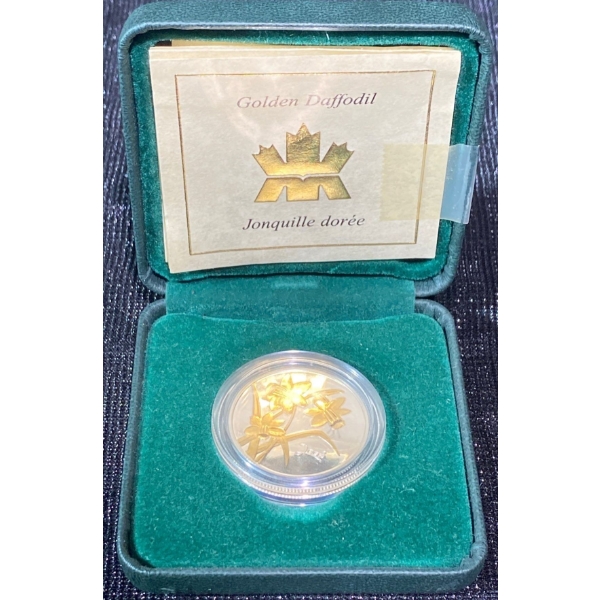 2003 Golden Daffodil 50-Cent Sterling Silver With 22K Gold Plating Coin
