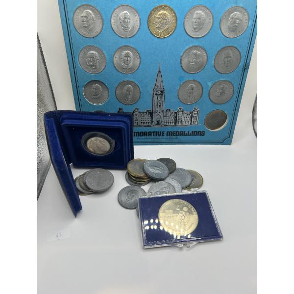 Canadian Tokens with Apollo Space Landing Medallion 