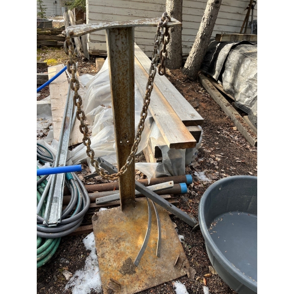 propane tank holder that can be bolted to the back of your pick up truck with a collection of variou