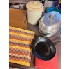 Image 1 : Four fabric woven placemats and six double stitched vinyl a chef skillet baking mat, rooster + More