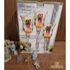 Image 1 : 3 Hand-Painted Glass Candleholders & Collection of Miniature Animal Figurines